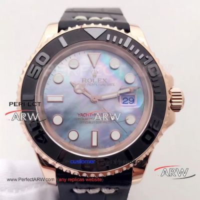 Perfect Replica Rolex Yachtmaster 40mm Watch Rose Gold Black Bezel